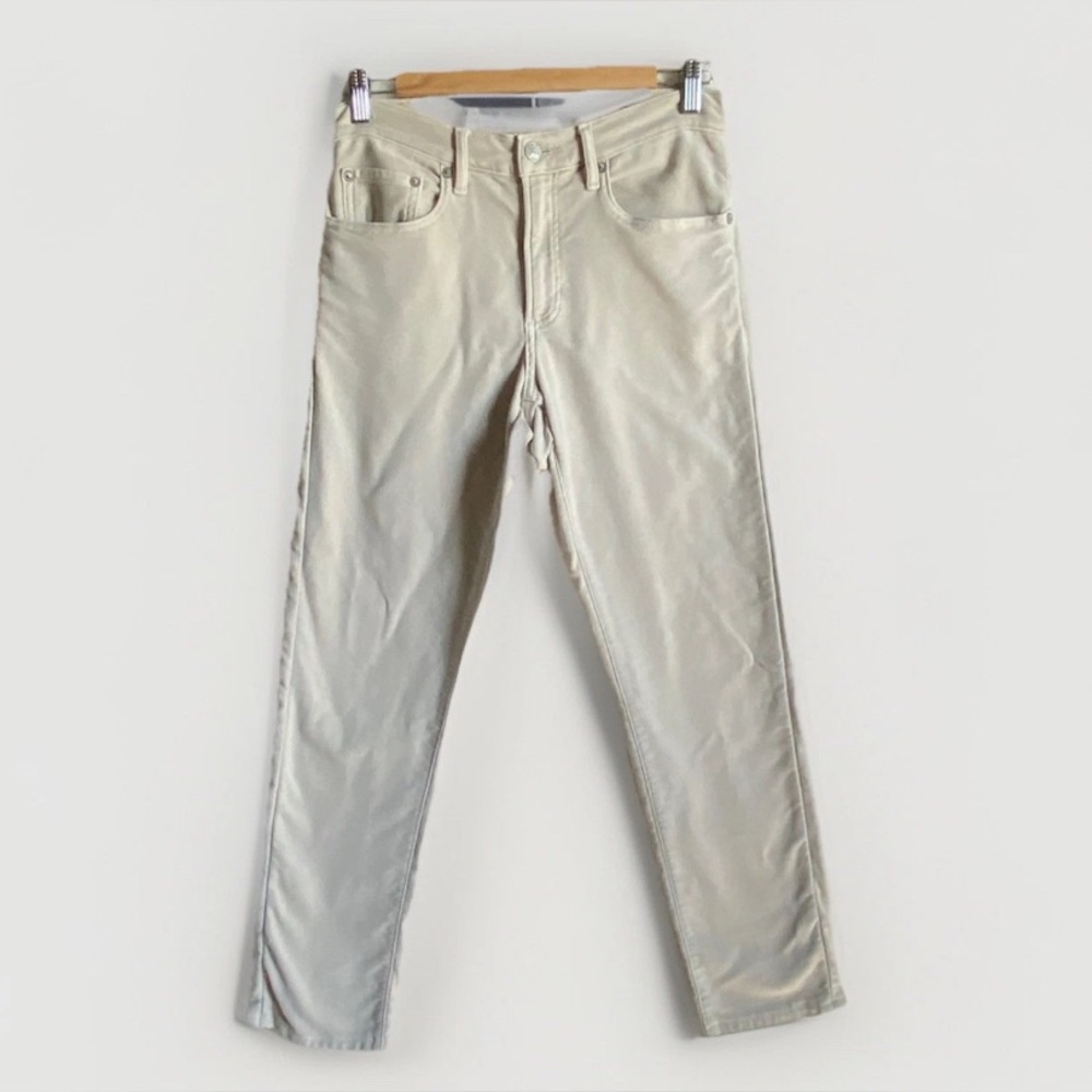 Faherty Pants Jeans Womens 29 Cream Beige Soft Cotton Blend Straight Leg Classic